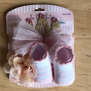 0-12 Months Little Princess Headband with booties